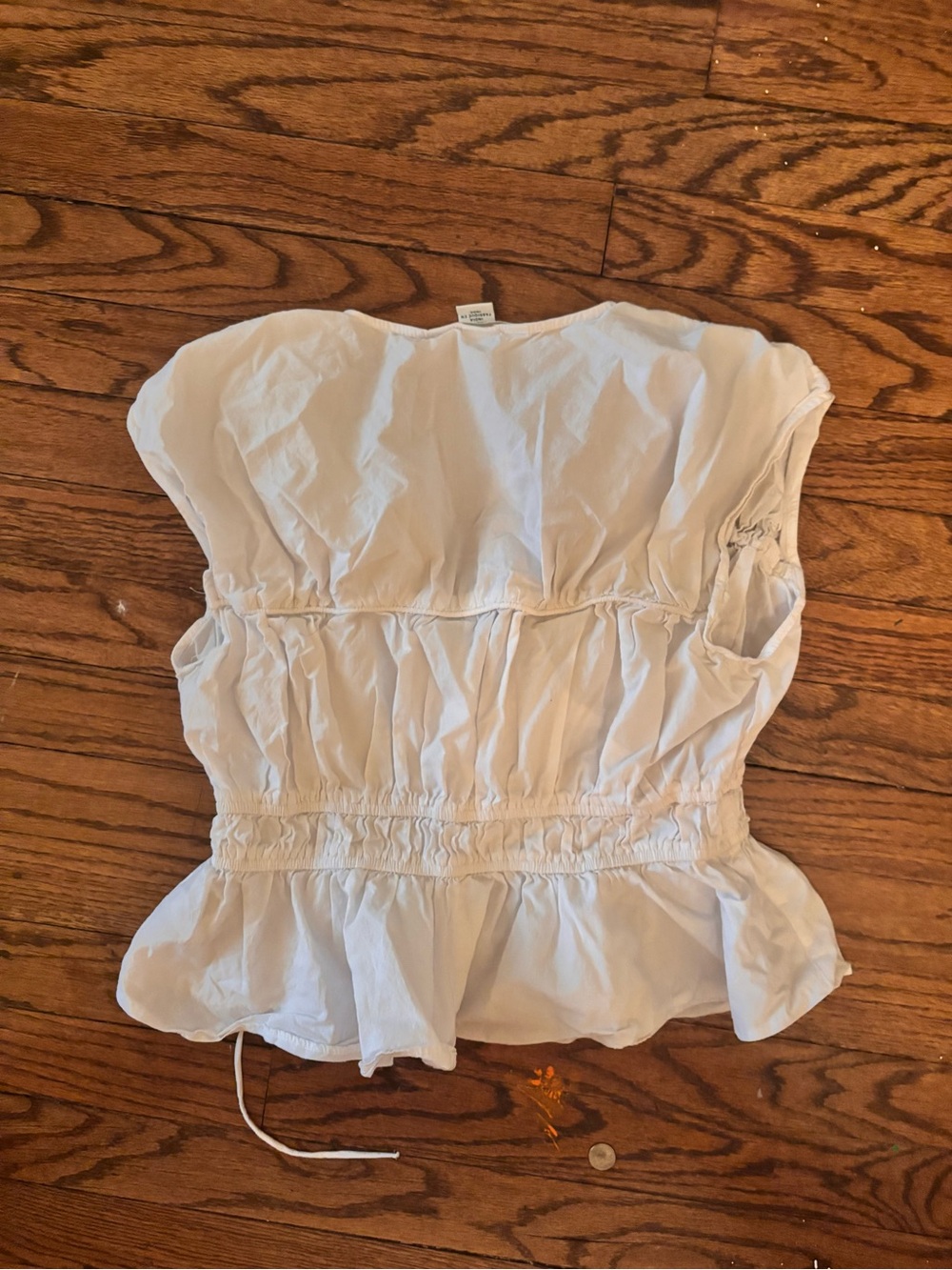 H&M White Ruffle Tie-Front Peplum Blouse - Picture 3 of 3